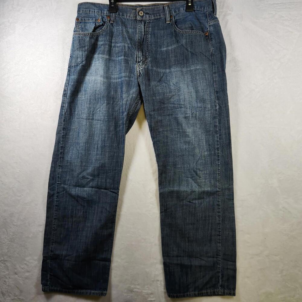 Vtg Levi's 569 Loose Straight Jeans W38 L32 Distressed Fade Blue Denim USA Made